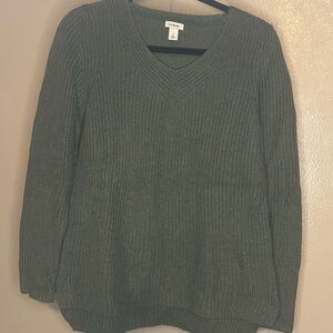 L.L. Bean Women's Olive V-Neck Sweater
